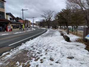 中禅寺湖雪